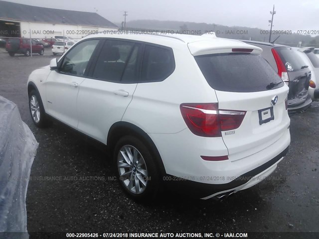 5UXWX9C38H0W68364 - 2017 BMW X3 XDRIVE28I WHITE photo 3