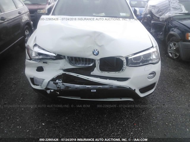 5UXWX9C38H0W68364 - 2017 BMW X3 XDRIVE28I WHITE photo 6