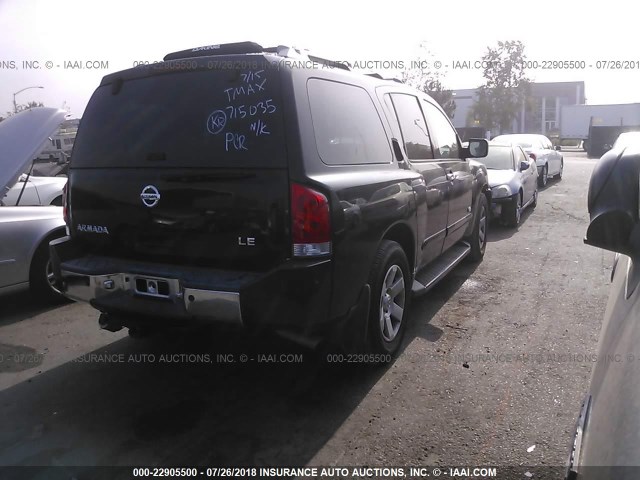 5N1AA08A16N715035 - 2006 NISSAN ARMADA SE/LE BLACK photo 4