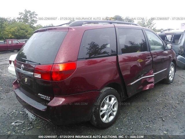 5TDBA22C14S005784 - 2004 TOYOTA SIENNA XLE/XLE LIMITED RED photo 4