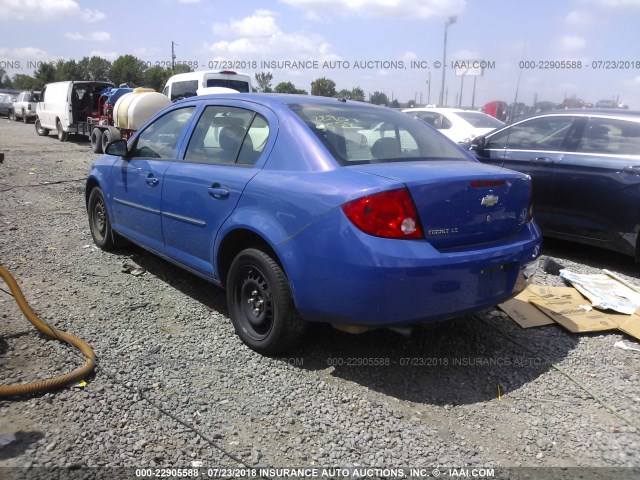 1G1AK58F087279501 - 2008 CHEVROLET COBALT LS BLUE photo 3