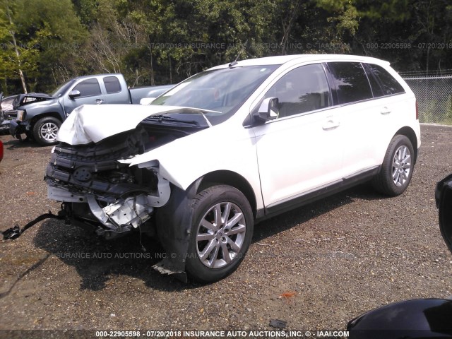 2FMDK3KC0BBA77274 - 2011 FORD EDGE LIMITED WHITE photo 2