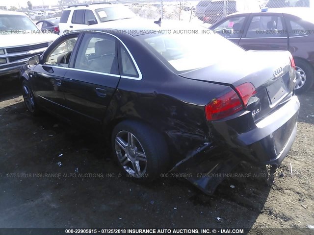 WAUDF78E77A115088 - 2007 AUDI A4 2.0T QUATTRO BLACK photo 3