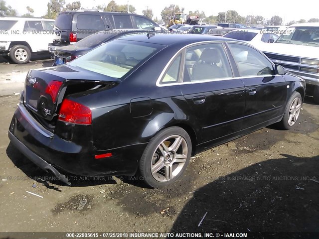 WAUDF78E77A115088 - 2007 AUDI A4 2.0T QUATTRO BLACK photo 4