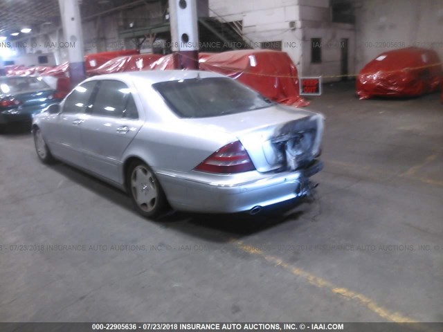 WDBNG78J91A189328 - 2001 MERCEDES-BENZ S 600 SILVER photo 3