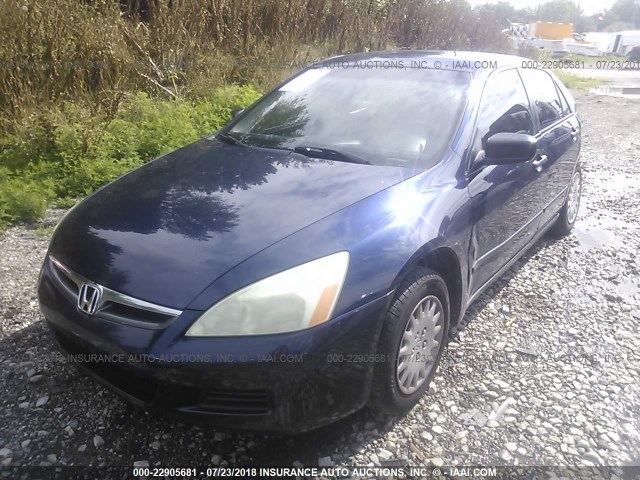 1HGCM56197A066101 - 2007 HONDA ACCORD VALUE BLUE photo 2