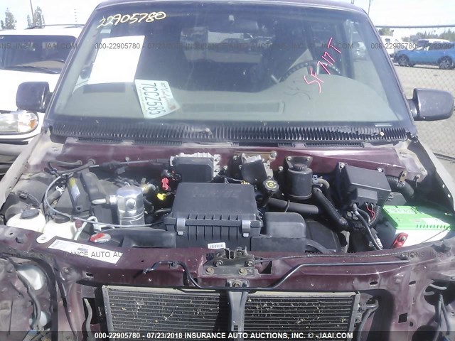 1GKDM19W61B501441 - 2001 GMC SAFARI XT MAROON photo 10