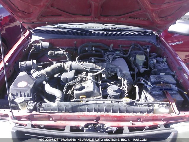 4TANL42N6YZ593430 - 2000 TOYOTA TACOMA RED photo 10