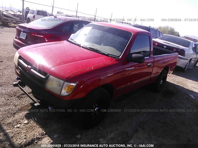 4TANL42N6YZ593430 - 2000 TOYOTA TACOMA RED photo 2