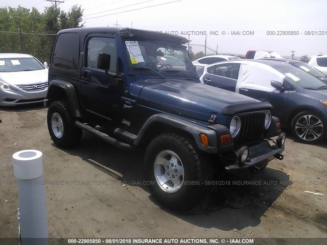 1J4FA49S01P336804 - 2001 JEEP WRANGLER / TJ SPORT BLUE photo 1