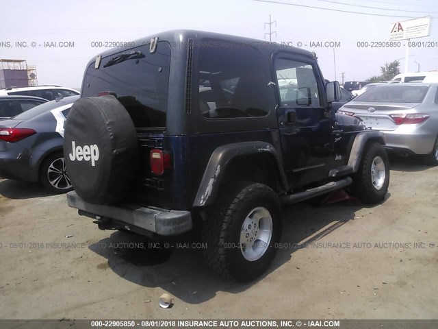 1J4FA49S01P336804 - 2001 JEEP WRANGLER / TJ SPORT BLUE photo 4