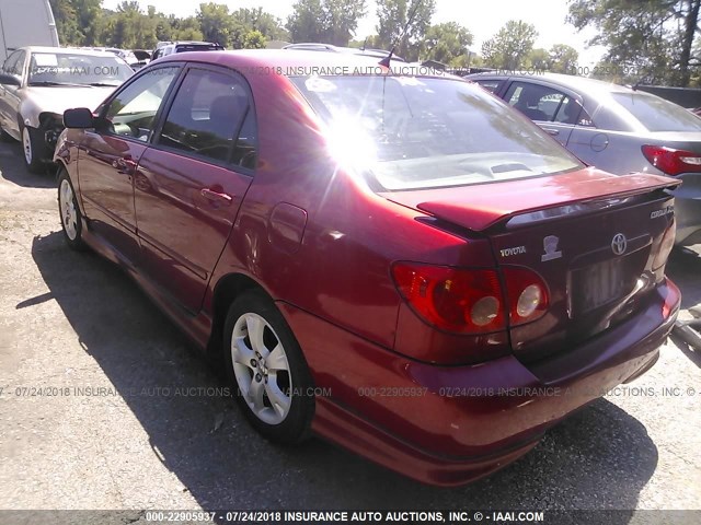 2T1BY30EX5C362025 - 2005 TOYOTA COROLLA XRS RED photo 3