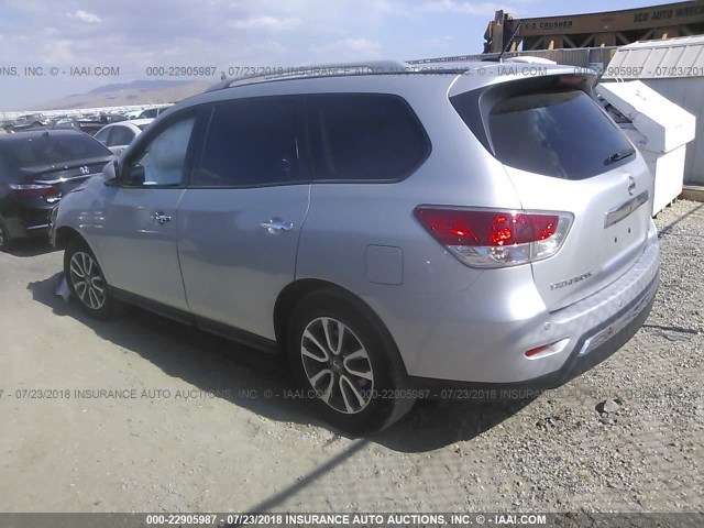5N1AR2MN4DC631930 - 2013 NISSAN PATHFINDER S/SV/SL/PLATINUM SILVER photo 3