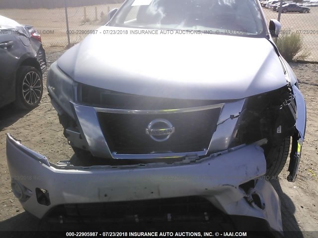 5N1AR2MN4DC631930 - 2013 NISSAN PATHFINDER S/SV/SL/PLATINUM SILVER photo 6