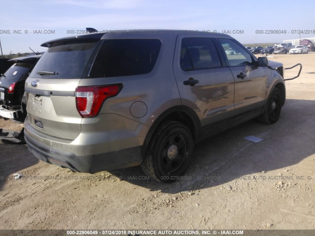 1FM5K8AR7GGC60680 - 2016 FORD EXPLORER POLICE INTERCEPTOR TAN photo 4