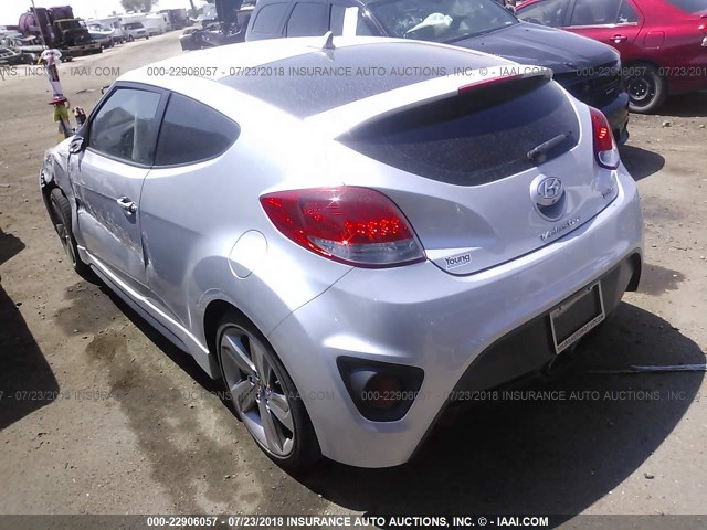 KMHTC6AE8EU182429 - 2014 HYUNDAI VELOSTER TURBO SILVER photo 3