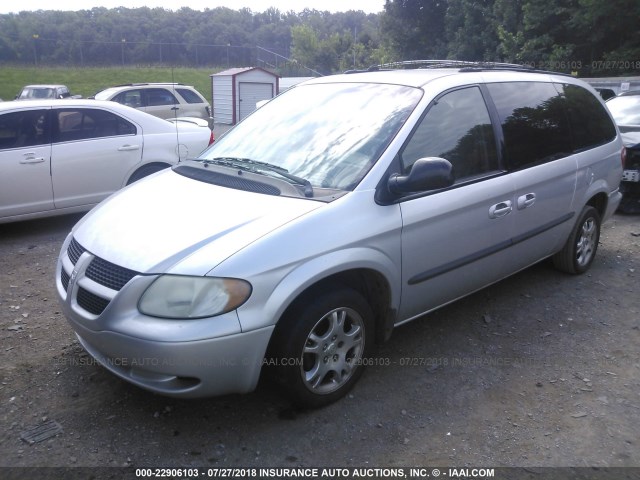 2B4GP74L02R568892 - 2002 DODGE GRAND CARAVAN EX SILVER photo 2