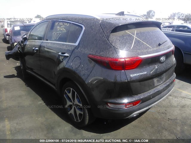 KNDPR3A64H7130780 - 2017 KIA SPORTAGE SX BLACK photo 3