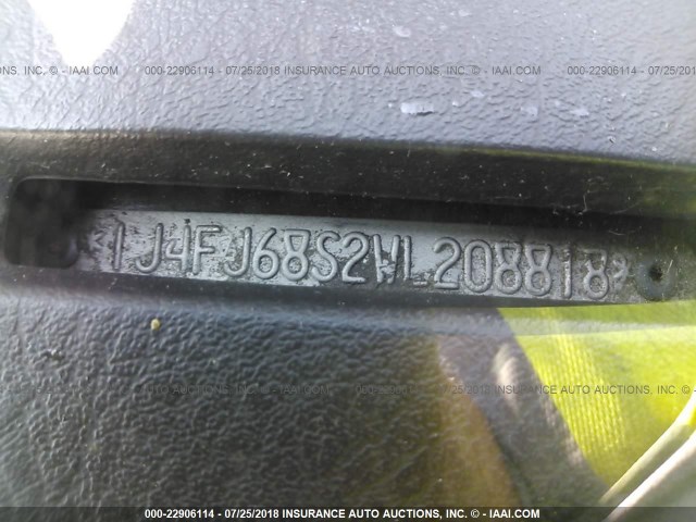 1J4FJ68S2WL208818 - 1998 JEEP CHEROKEE SPORT/CLASSIC შავი ფოტო 9