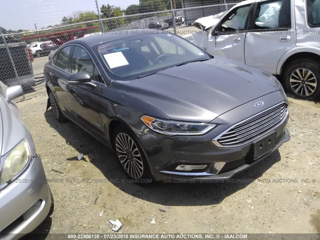 3FA6P0RU9JR151454 - 2018 FORD FUSION TITANIUM/PLATINUM HEV GRAY photo 1