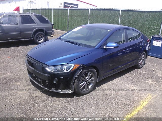 5NPD84LF8JH264007 - 2018 HYUNDAI ELANTRA SEL/VALUE/LIMITED BLUE photo 2