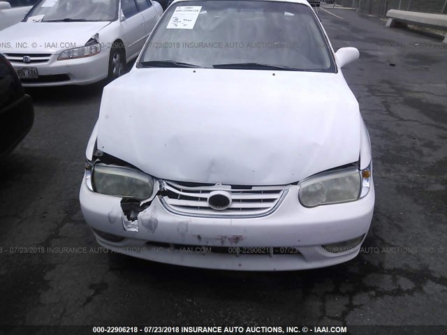 1NXBR12E01Z549202 - 2001 TOYOTA COROLLA CE/LE/S WHITE photo 6