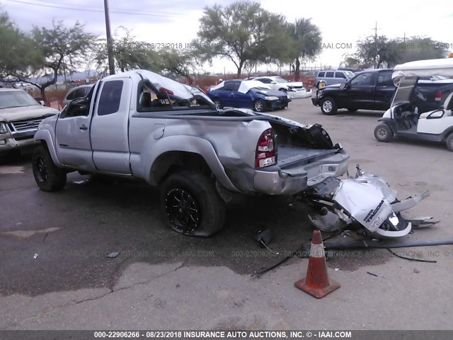5TETU62N76Z145218 - 2006 TOYOTA TACOMA PRERUNNER ACCESS CAB SILVER photo 3