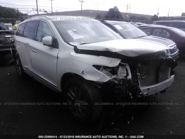 5N1AL0MM4DC300715 - 2013 INFINITI JX35 WHITE photo 1