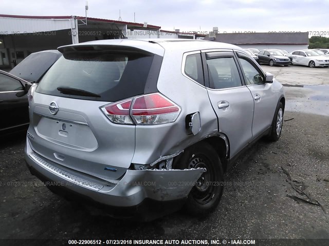 5N1AT2MT7EC858711 - 2014 NISSAN ROGUE S/SL/SV SILVER photo 4