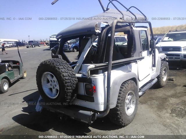 1J4FA49S75P316765 - 2005 JEEP WRANGLER / TJ SPORT WHITE photo 4