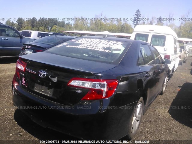 4T1BF1FK1CU141674 - 2012 TOYOTA CAMRY SE/LE/XLE BLACK photo 4