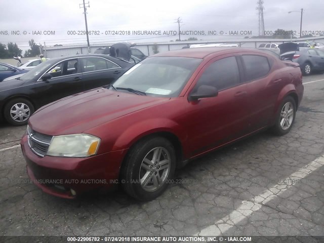 1B3LC56KX8N684291 - 2008 DODGE AVENGER SXT RED photo 2