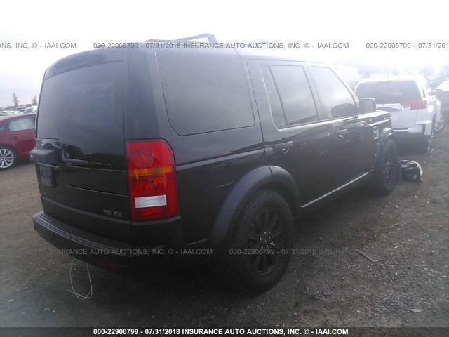 SALAE25478A446996 - 2008 LAND ROVER LR3 SE BLACK photo 4