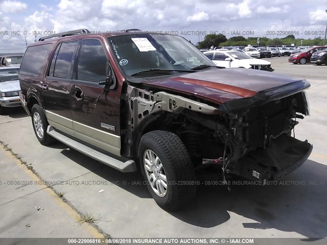 1FMFK17577LA27471 - 2007 FORD EXPEDITION EL EDDIE BAUER Dark Brown photo 1