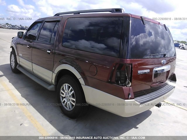 1FMFK17577LA27471 - 2007 FORD EXPEDITION EL EDDIE BAUER Dark Brown photo 3