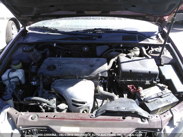 4T1BE30K42U008655 - 2002 TOYOTA CAMRY LE/XLE/SE RED photo 10