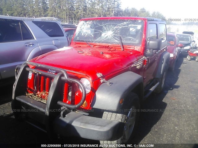 1C4AJWAGXCL224217 - 2012 JEEP WRANGLER SPORT RED photo 2