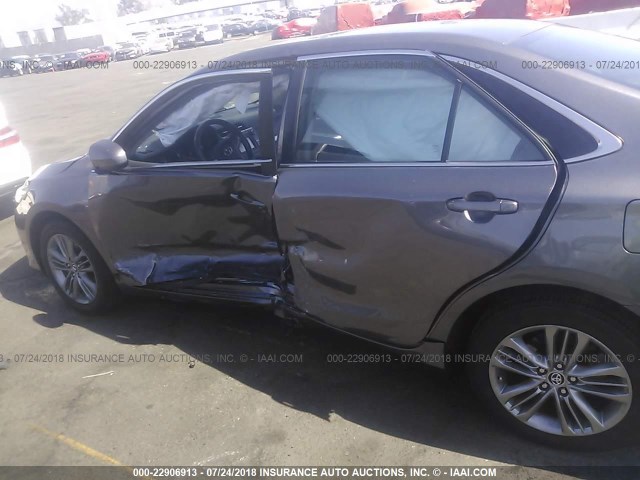 4T1BF1FKXFU024521 - 2015 TOYOTA CAMRY LE/XLE/SE/XSE GRAY photo 6