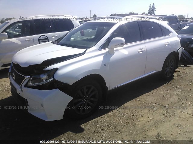 2T2BK1BA5DC176824 - 2013 LEXUS RX 350/BASE/F SPORT WHITE photo 2