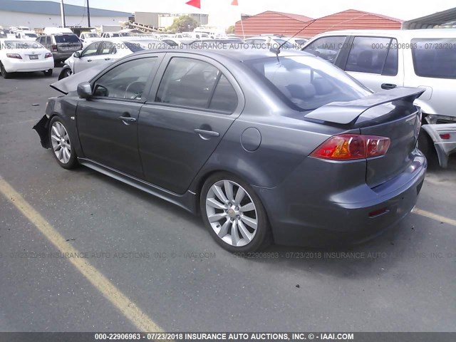 JA3AU86U28U007407 - 2008 MITSUBISHI LANCER GTS GRAY photo 3