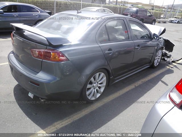 JA3AU86U28U007407 - 2008 MITSUBISHI LANCER GTS GRAY photo 4