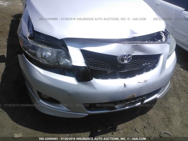 1NXBE4EE3AZ305200 - 2010 TOYOTA COROLLA XRS SILVER photo 6