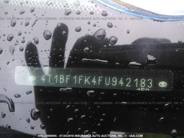 4T1BF1FK4FU942183 - 2015 TOYOTA CAMRY LE/XLE/SE/XSE SILVER photo 9