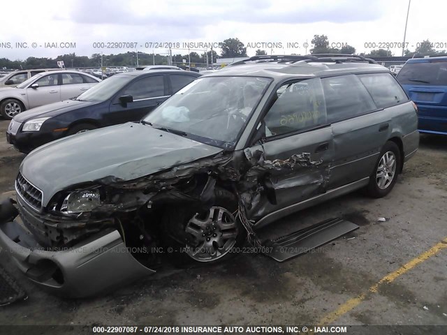 4S3BH675237654368 - 2003 SUBARU LEGACY OUTBACK AWP GREEN photo 2