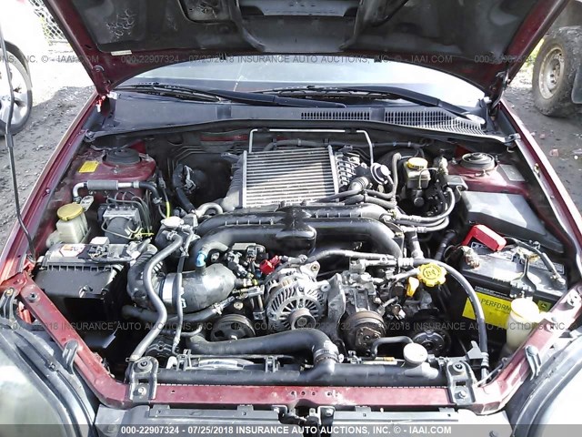 4S3BL686354205338 - 2005 SUBARU LEGACY GT MAROON photo 10