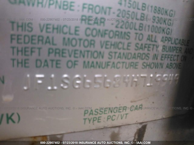 JF1SG65684H719949 - 2004 SUBARU FORESTER 2.5XS Серебристый фото 9