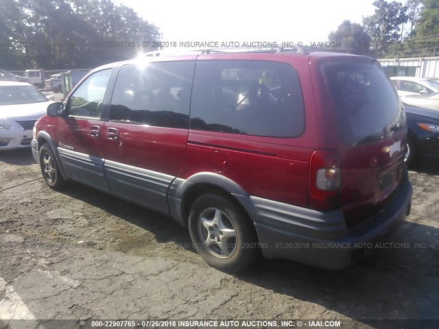 1GMDX03E0XD125650 - 1999 PONTIAC MONTANA / TRANS S  RED photo 3