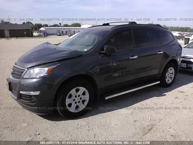 1GNKVFED2DJ103601 - 2013 CHEVROLET TRAVERSE LS GRAY photo 2