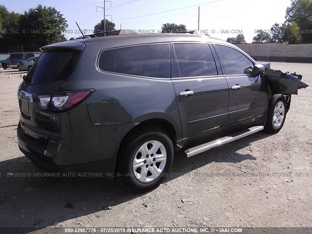 1GNKVFED2DJ103601 - 2013 CHEVROLET TRAVERSE LS GRAY photo 4