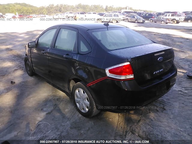 1FAHP34N18W142622 - 2008 FORD FOCUS S/SE BLACK photo 3